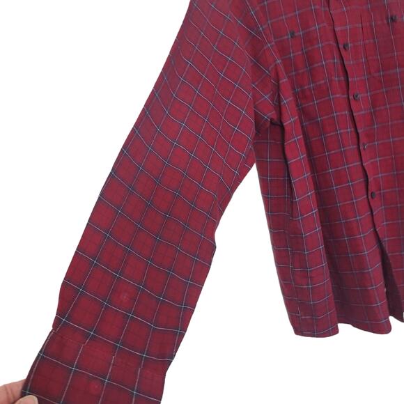 Wrangler  Flex For Comfort Men's Red Plaid Long Sleeve Button Down Shirt  2XL - Picture 4 of 12